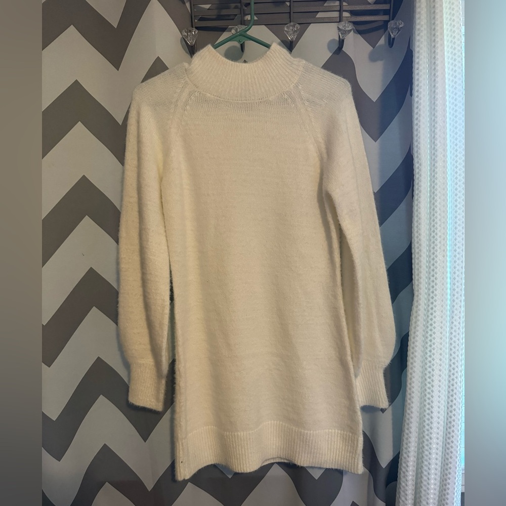 White sweater dress